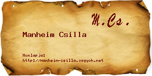 Manheim Csilla névjegykártya